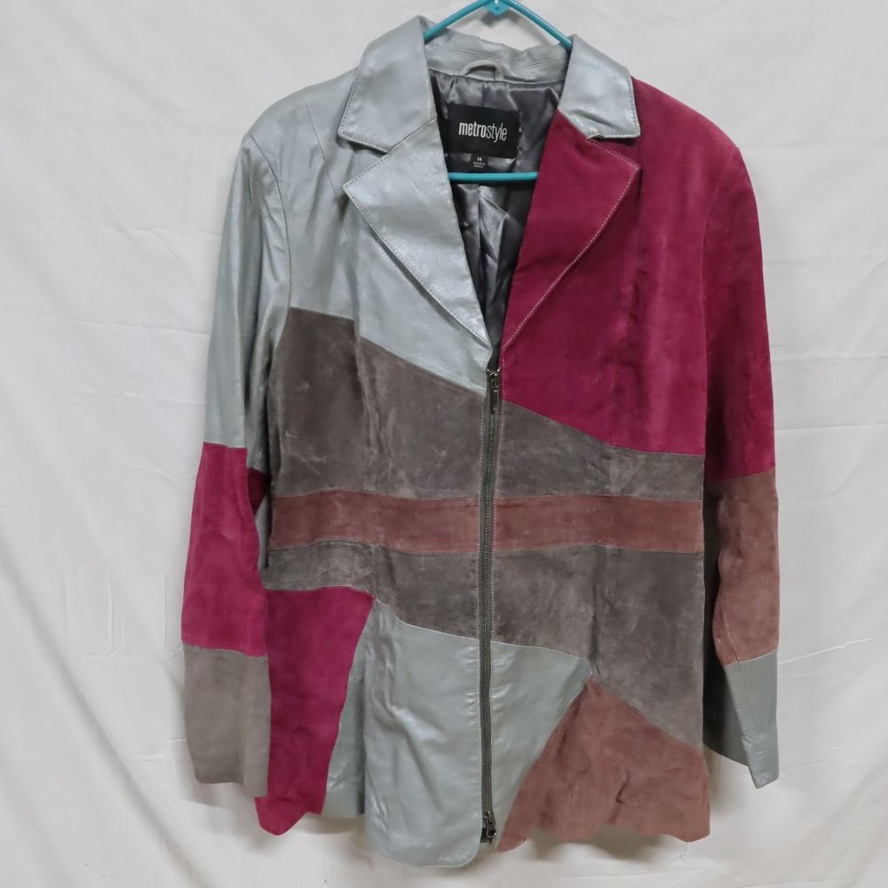 Metrostyle Multi colored genuine leather coat